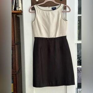 Ann Taylor Black and Cream Midi Dress